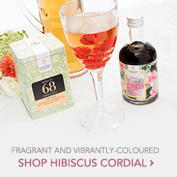 Exotic Hibiscus cordial, perfect for cocktails, iced tea or on its own